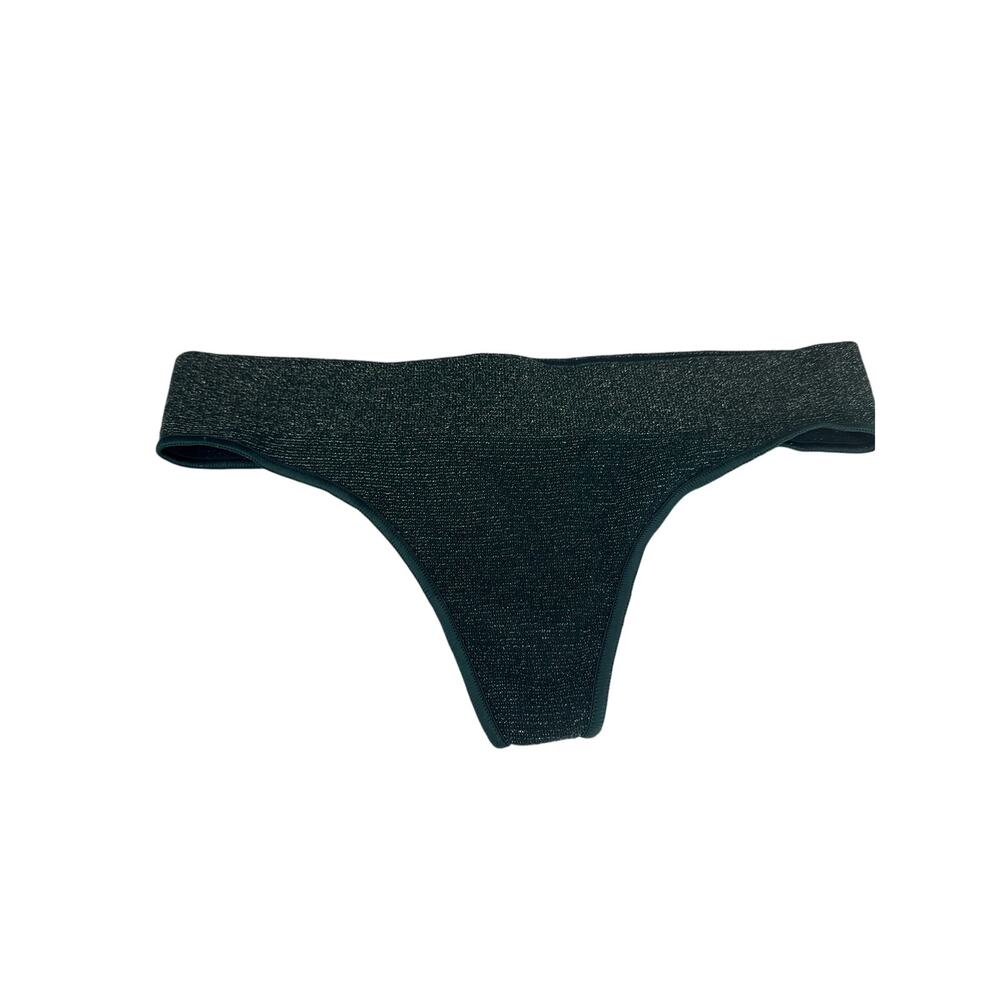 Aerie Glitter Shimmer Green Thong Underwear Medium